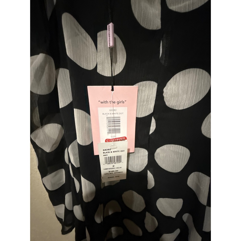 Avec Les Filles Printed Empire-Waist Bell-Sleeve Dress Size 2 - Picture 8 of 8